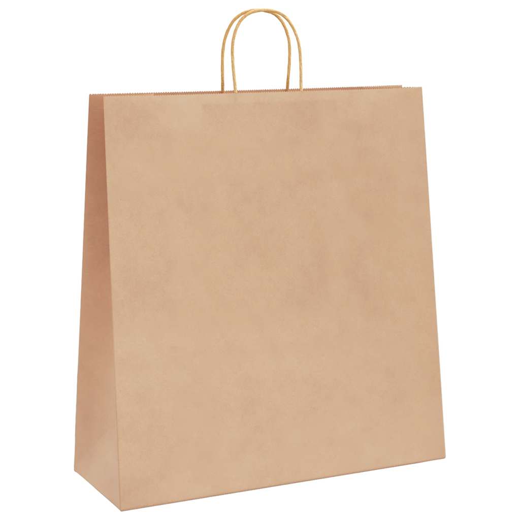 Paper Shopping Bags 250 pcs with Handles Brown 45 x 17 x 48 cm
