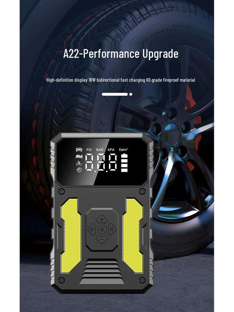 Portable Mini Air Pump & Car Emergency Jump Starter Power Bank