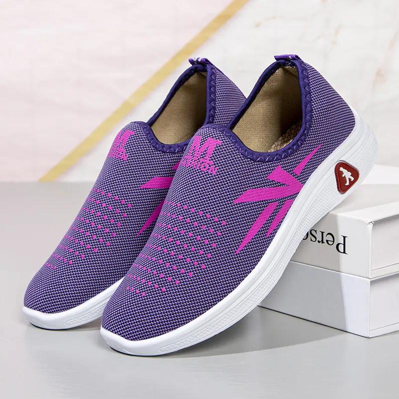 women fashion sweet plus size light weight blue comfort spring slip on loafers lady casual summer office work hotel shoes ga356