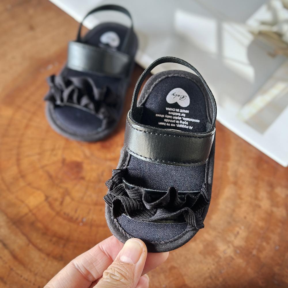 

Infant Baby Girls Summer Sandals with Flower Soft Sole Newborn Toddler First Walker Crib Dress Shoes 0-6 months