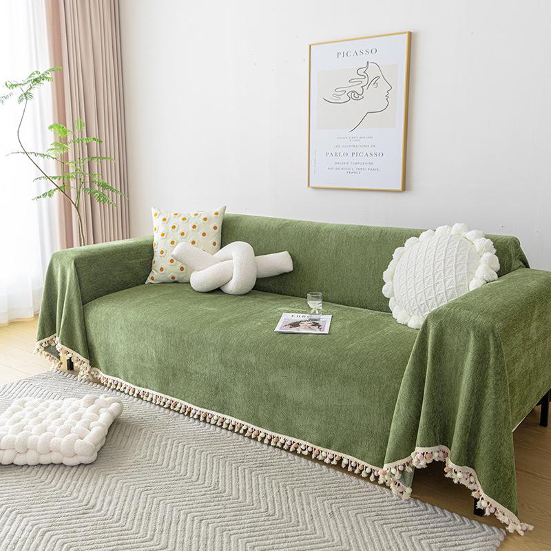 Chenille Waterproof Non-Slip Sofa Cover: Anti-Cat Scratch, Dust-Proof, All-Season Use.