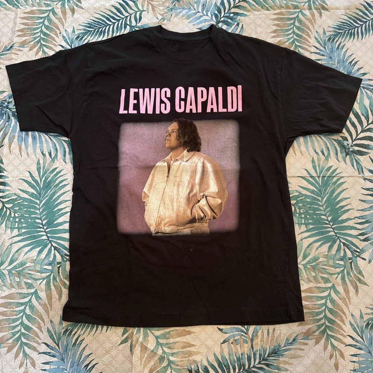 VTG 2023 Greek Theater Lewis Capaldi Heavy Cotton Black T Shirt S-5XL AG117 S разноцветный