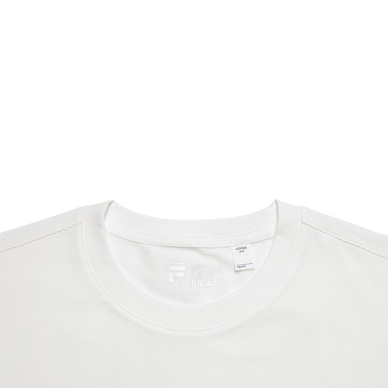 Fila Heritage Simple Fashion Classic Casual Comfortable Versatile Striped Knit Short Sleeve T-Shirt Men Tops Cloud-White F11M628120FWT