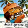 Personalisierter Garfield-Druckschirm mit individuellem Namen, Automatisches Öffnen und Schließen, Stabiler 8-Rippen-Rahmen, Für Pendeln, Camping, Wandern, Geburtstagsgeschenk