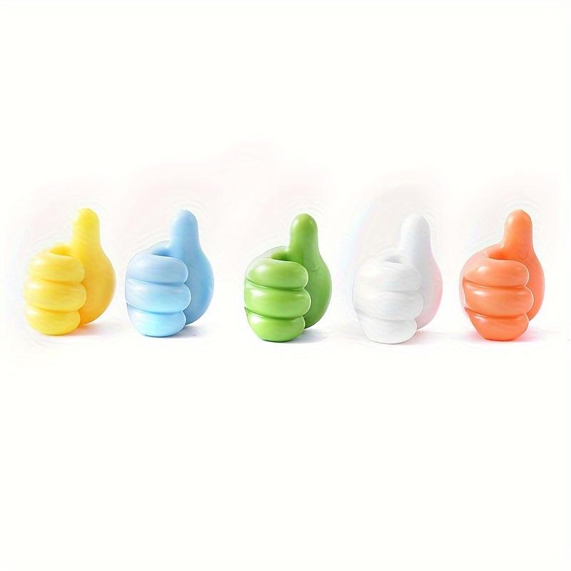 Lot de 10 Clips Adhésifs Câbles en Forme de Main de Dessin Animé, Organisateur de Cordon de Chargeur en Silicone, Crochets de Gestion de Ligne Téléphonique et de Données, Support de Câble Polyvalent