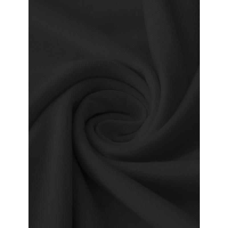 European Size Plus Size - Charming White And Blush Cherry Blossoms On a Black Background, Women'S Printed Casual Round-Neck Short-Sleeve Top