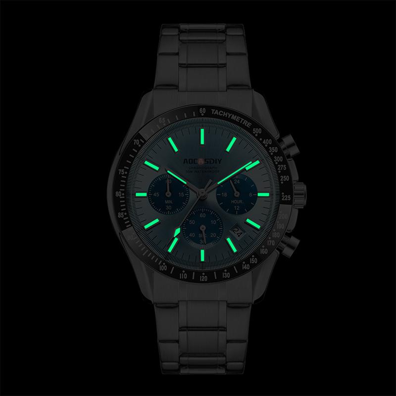 Men's Watches Luxury Round Quartz Wristwatch Waterproof Chronograph Watch for Men Auto Date Clock