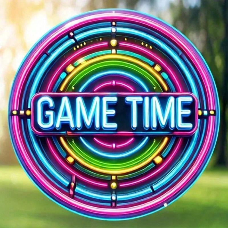

Metal Wall Art Vintage Game Time Poster, Retro Aluminum Sign for Bar or Gift