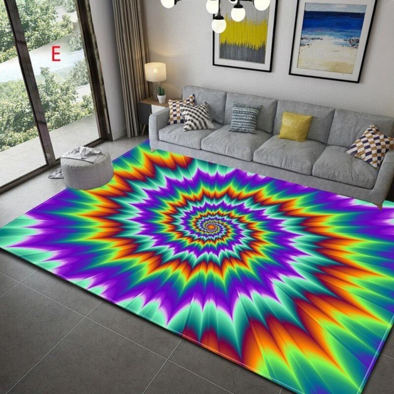 3D Visual Illusion Non-Slip Rug Modern Living Room Carpet Sofa Mat Bedroom Floor Covering Traditional Home Decor Fashion Beauty