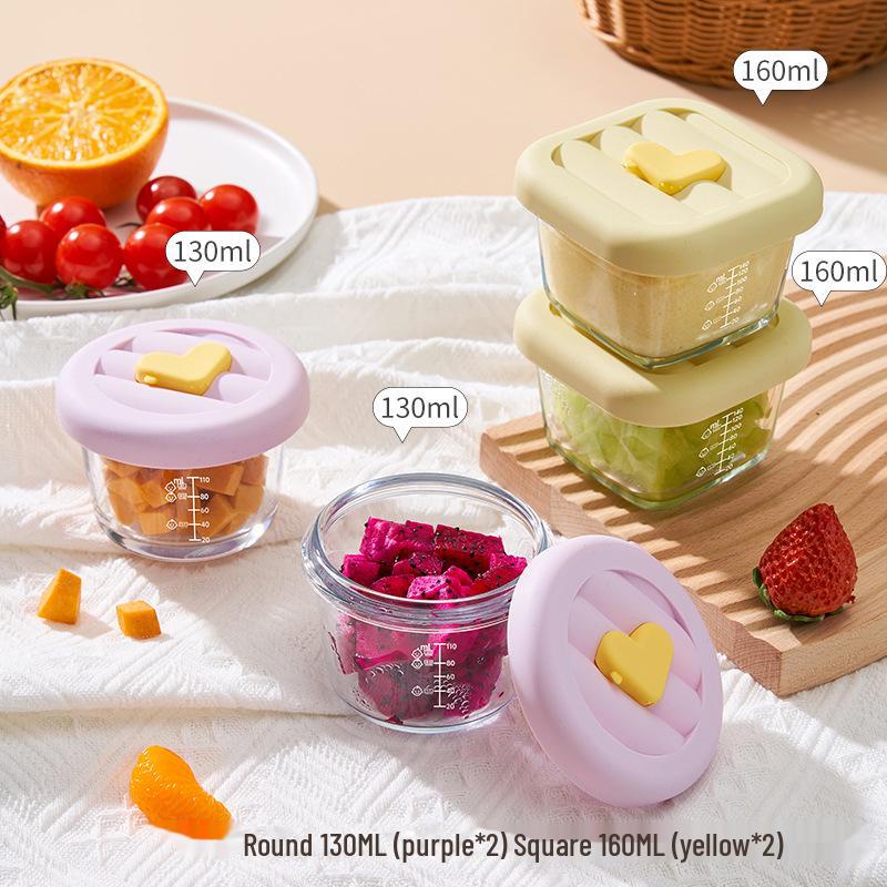 Babynahrungsschüssel-Set aus Glas: Hochtemperaturbeständig, ideal für gedämpften Eierstich