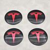 ALL1 4Pcs/set 56mm Black Red Tesla Logo Cap Hub Center Caps Sticker for Tesla Model 3 Y S X Personalized Car Sticker Car Accessories