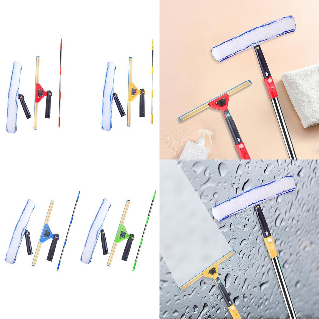 3Pcs Glass Cleaning Scraper Set Window Cleaner Tool Self Assembly Rotate Glass Cleaner Tool for Car Patio Bathroom Shower Window