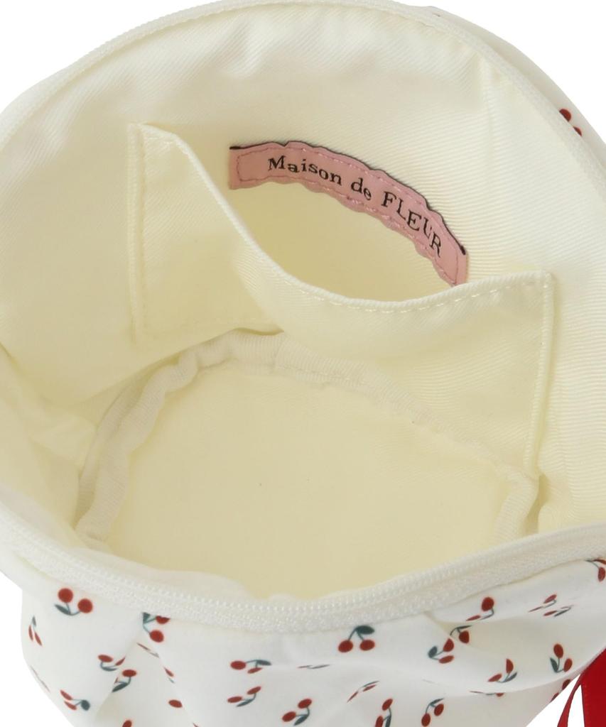 Maison de Fleur Cherry Print Pouch, Women's, Ivory