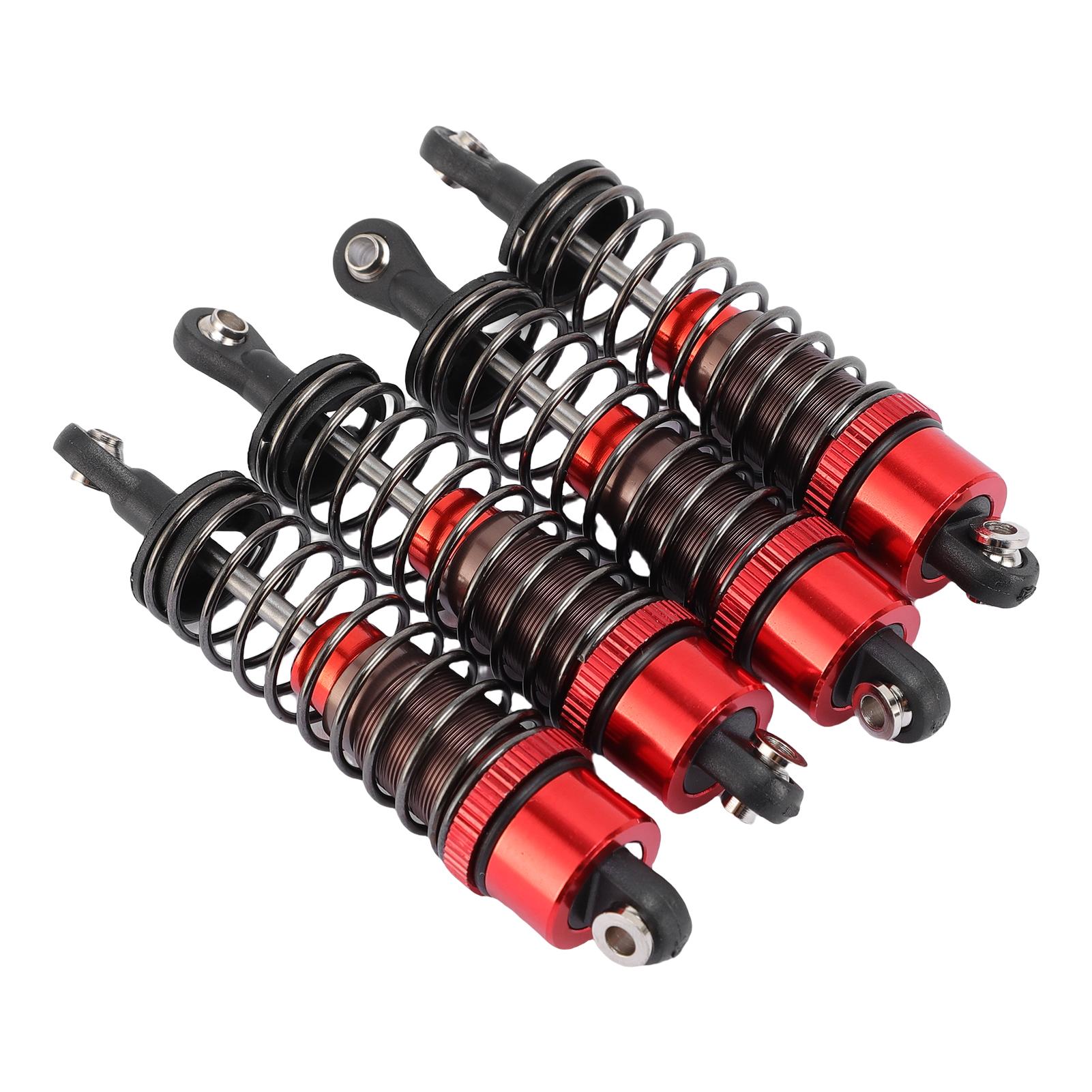 

4 PCS 75mm RC Car Oil Shock Absorbers Aluminum Alloy Damper Set for 1 10 Scale RC Cars Red червоний