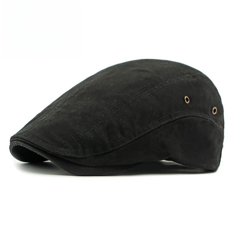 Unisex Reversible Cotton Flat Cap Japanese Style Dual Wear Ivy Cap Retro British Beret Sun Protection Cabbie Hat Duckbill Cap
