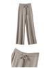 Autumn/Winter Women's High Waist Knitted Wide-Leg Pants - Solid Color, Korean Style
