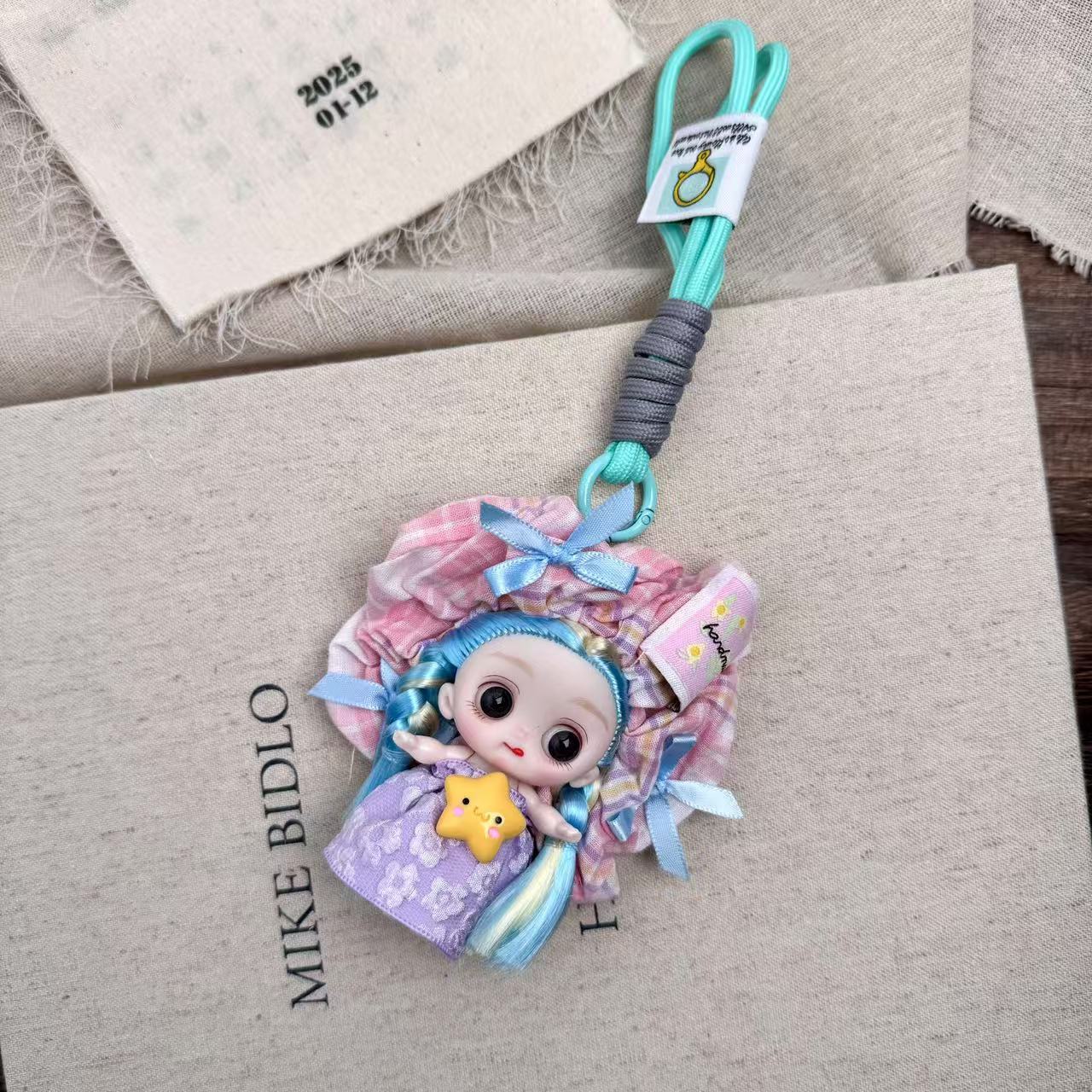 

8cm BJD Doll Cute Maruko Big Eye Kawaii Face Princess Doll 1/12 Cartoon Doll With Movable Joints Keychain Bag Decor Pendant Gift