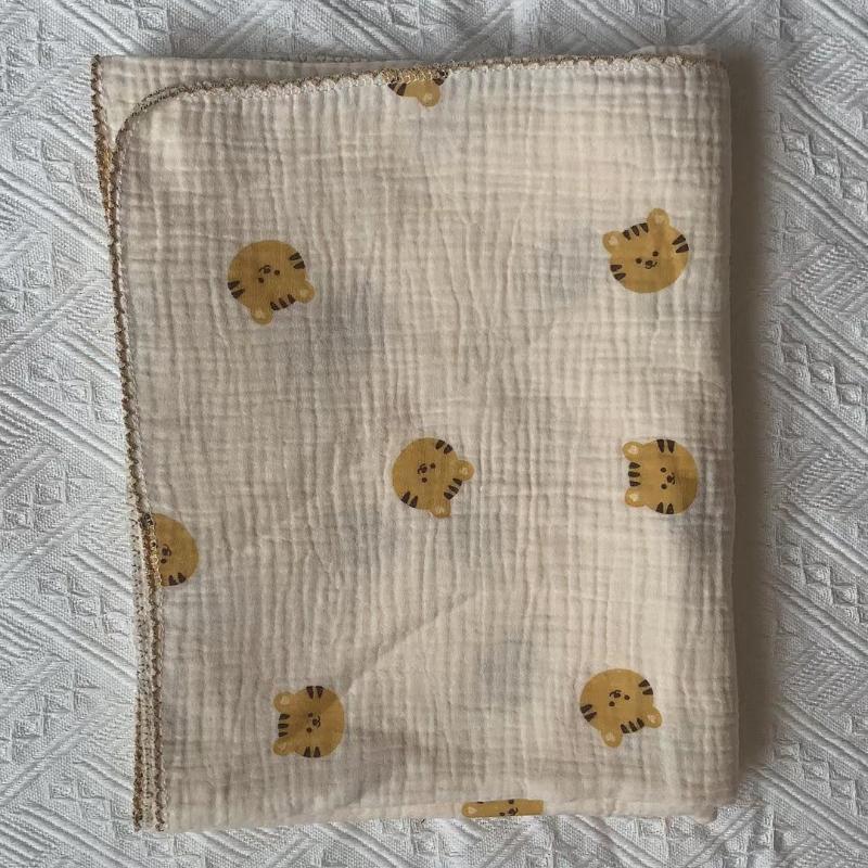 Bear Print Baby Blankets Newborn Muslin Cotton Gauze Swaddle Wrap Bedding Infant Girls Boys Sleeping Blanket Babies Accessories