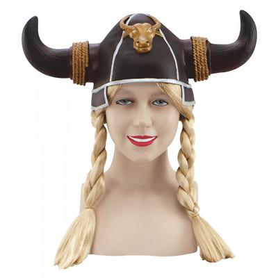 Bristol Novelty קסדת ויקינג לנשים/נשים עם צמות