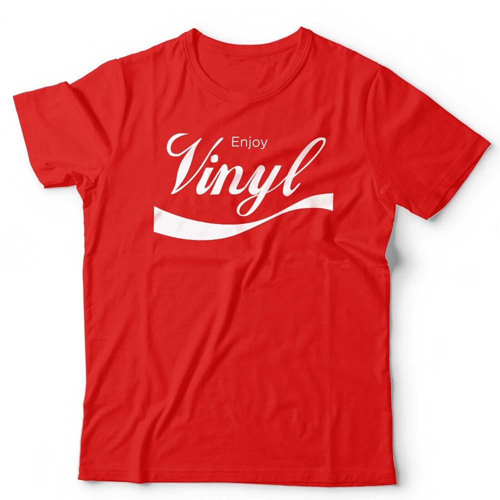 

Enjoy Vinyl Tshirt Unisex Retro Vintage Vinyl Junkie Funny Music Turntable M