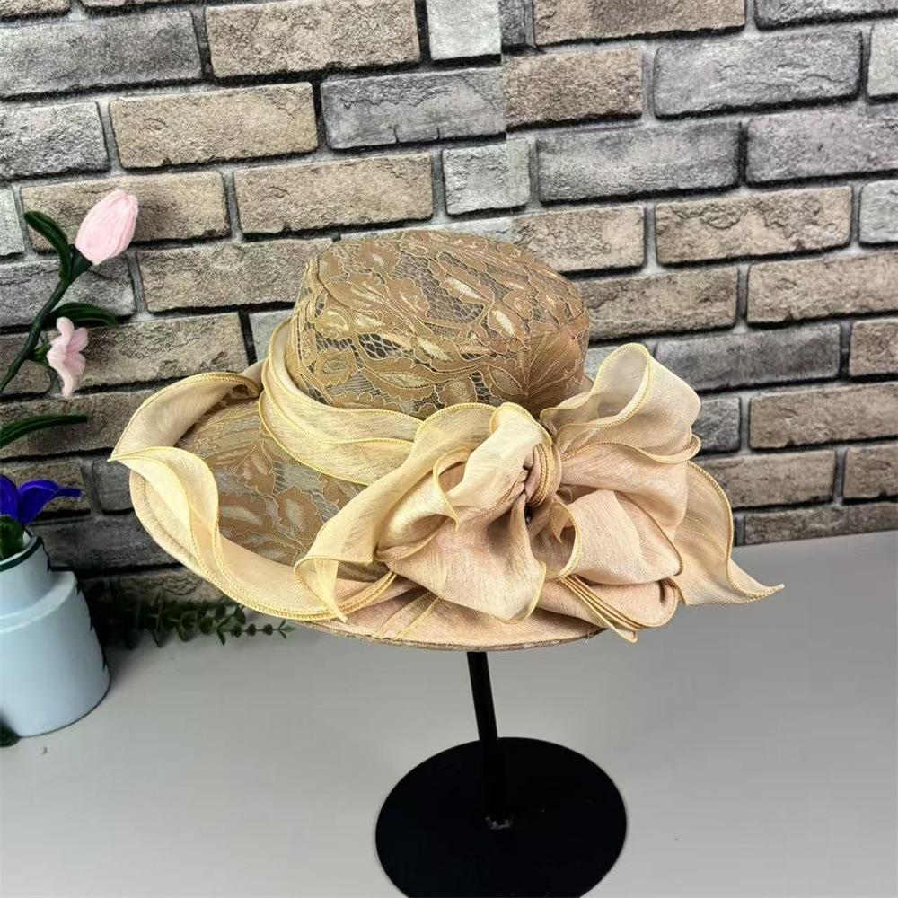 New big brim organza hat flower visor hat women's summer seaside sun protection sun hat breathable beach hat women