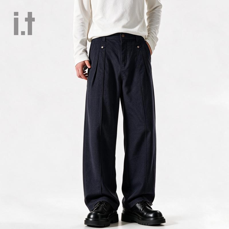 :CHOCOOLATE Unisex Casual Loose-Fit Trousers