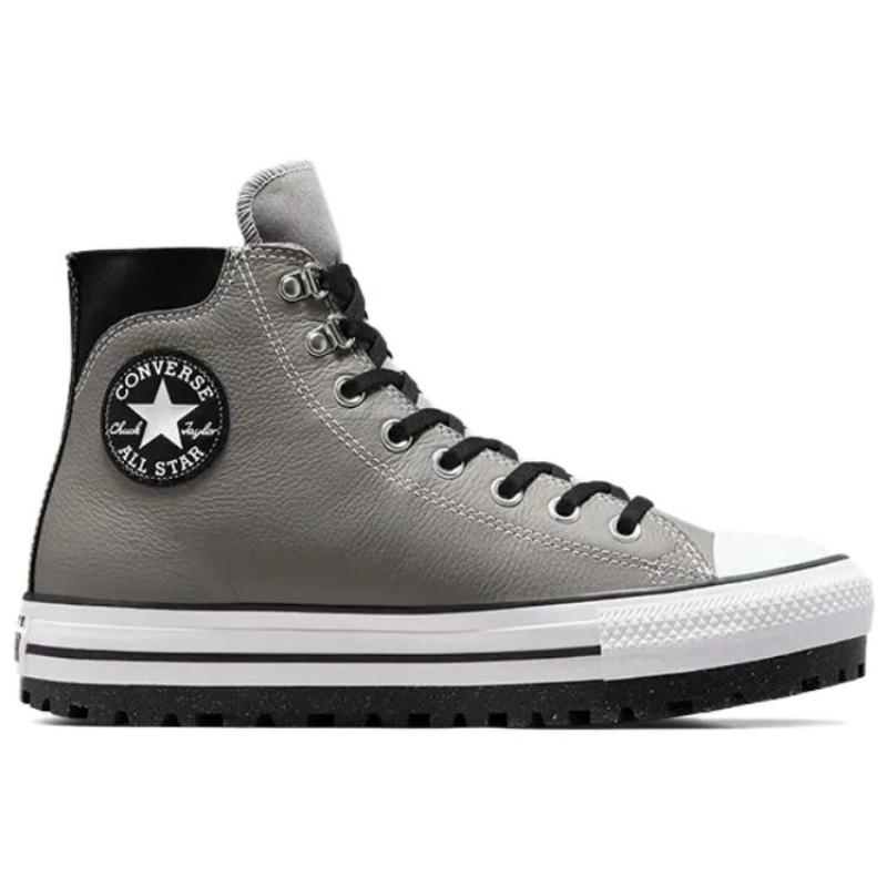 Converse All Star Thick Claw Star Ankle Patch Non-Slip and Waterproof High-Top Board Shoes Unisex Silver Grey