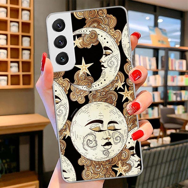 Funny Sun Moon Face Cover Phone Case For Samsung Galaxy S26 S25 Edge S24 Ultra S23 S22 Plus S21 S20 FE Soft Fundas Shell Galaxy