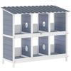 Nesting Box for Chickens, Raised Wooden Chicken Nesting Box with 6 Compartments, 2 Perches, for Small Animal Coop, 102 X 50 X 91 Cm, Grey