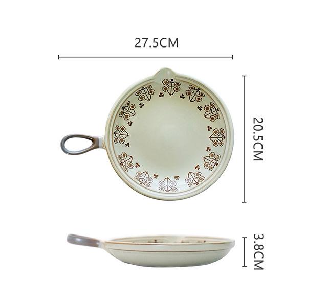 Tengjia Japanese Style Clay Wok Pan, Flat Bottom, One-Piece Design, Gas Stove Compatible