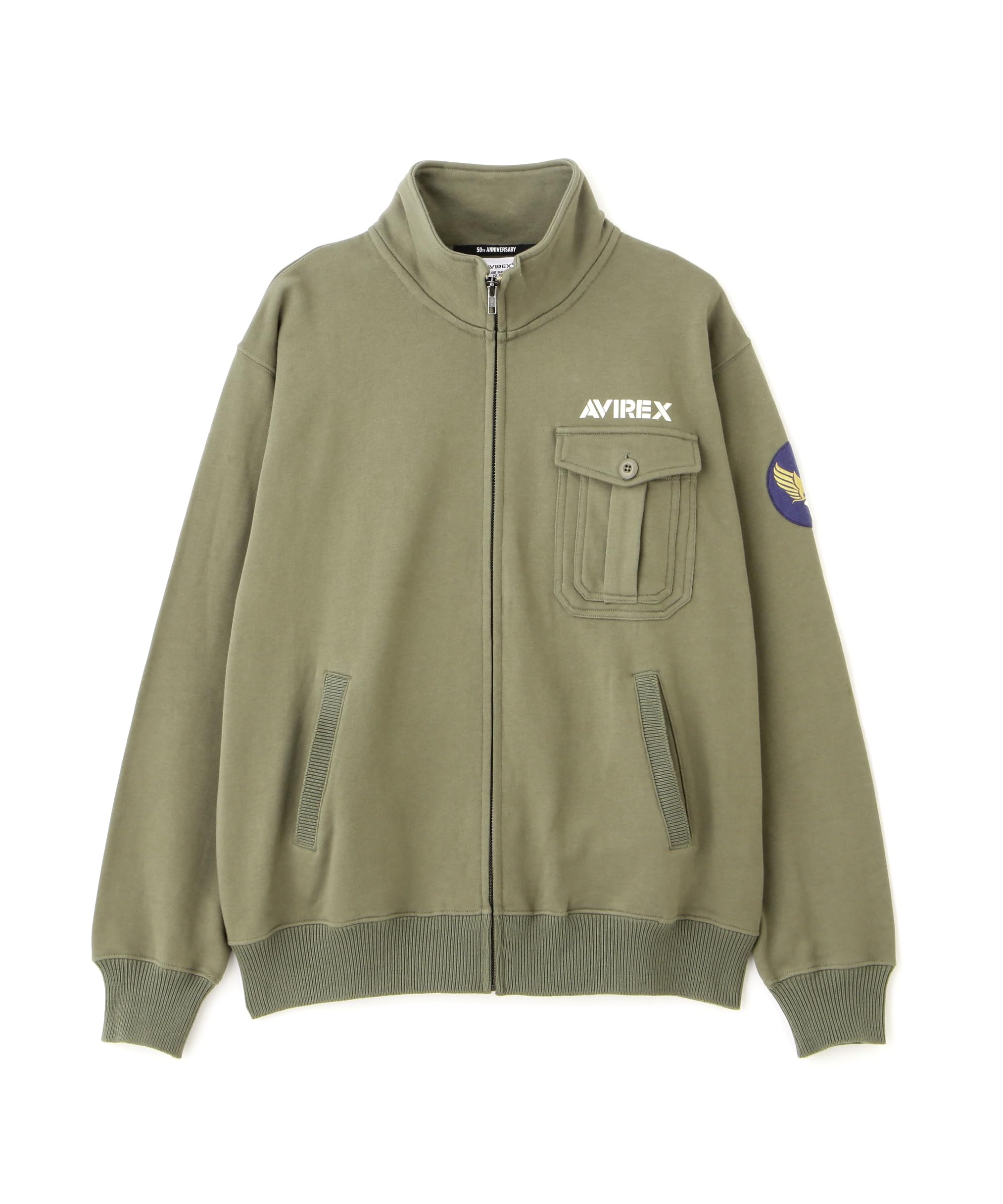AVIREX STAND ZIP UP SWEAT AIR FORCE 783-5230020 olive