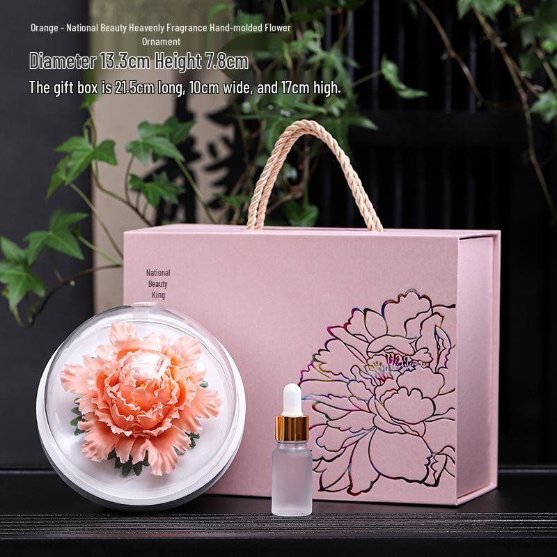 

Luxury Ceramic Peony Incense Burner - Elegant Fragrance Ornament for Office or Home, Personalized Business Souvenir with Custom Logo