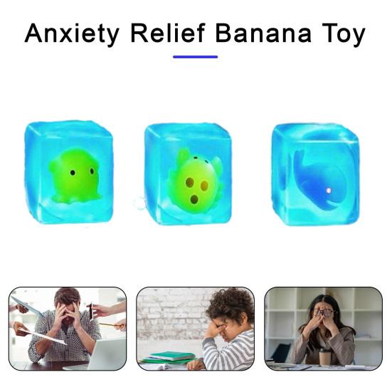 Stresswürfel mit leuchtendem Meeresbewohner-Spielzeug innen Angstlinderung Eiswürfel Quetsch-Sensorik-Spielzeug Büroangestellte Entspannung Stressball