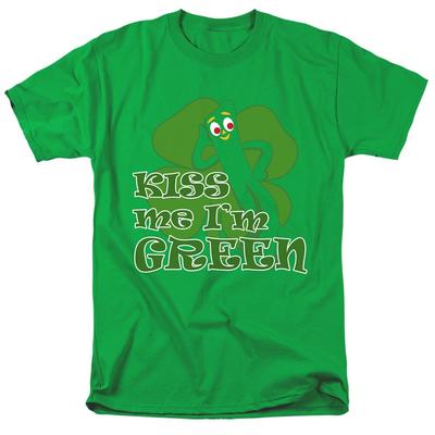 Irish Pride St Patrick's Day - Gumby - Kiss Me Im Green - Adult T-Shirt