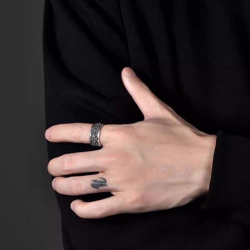 1Pcs Bague Homme Rings Cross Figure Para Hombres Jewelry Vintage Y2k Anel Punk Gothic Couple Ring Adjustable Nuevo En Anill