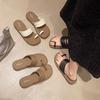 New sandals flat bottom summer versatile outer beach slippers fashionable one-word women