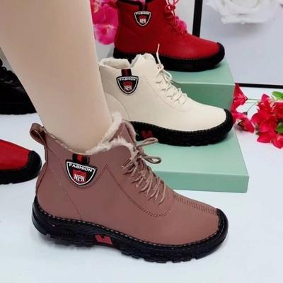 Nieuwe Comfortabele Platte Casual Schoenen, Zachte Zool, Antislip en Fleece Katoenen Schoenen voor Dames