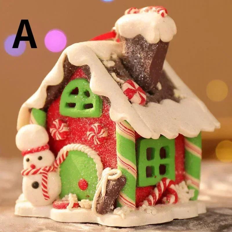Christmas Tree Fashion Decor Supplies Gingerbread Small House Pendant Creative Xmas Tree Hanging Ornament New Year Party Decor