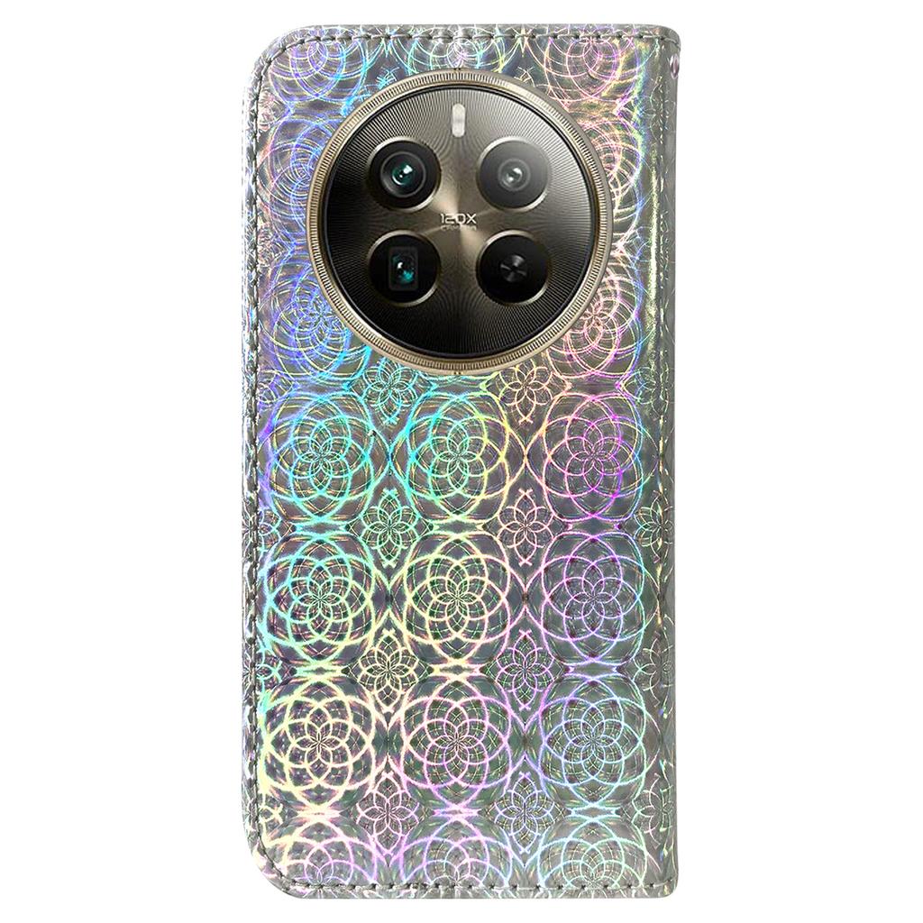 For Realme 12 Pro 5G/12 Pro+ 5G Case PU Leather Dazzling Flower Phone Cover with Card Slots