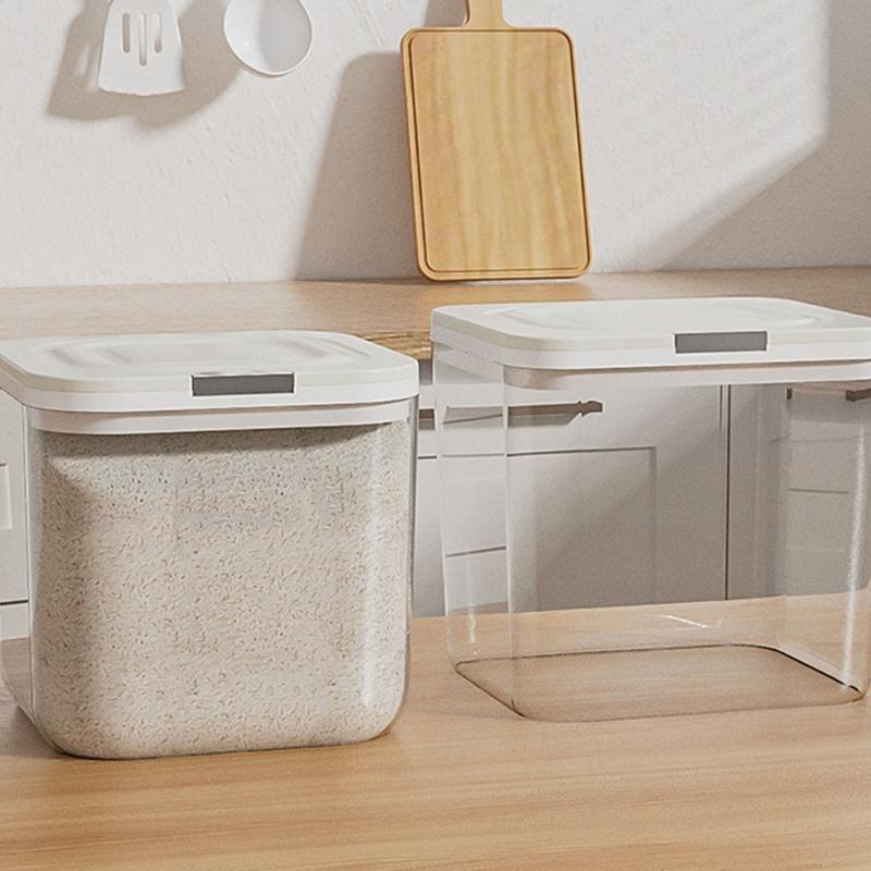 Covered Household Storage Box with Lid, See Through Plastic Organiser for Kitchen Cabinets and Laundry Room Use