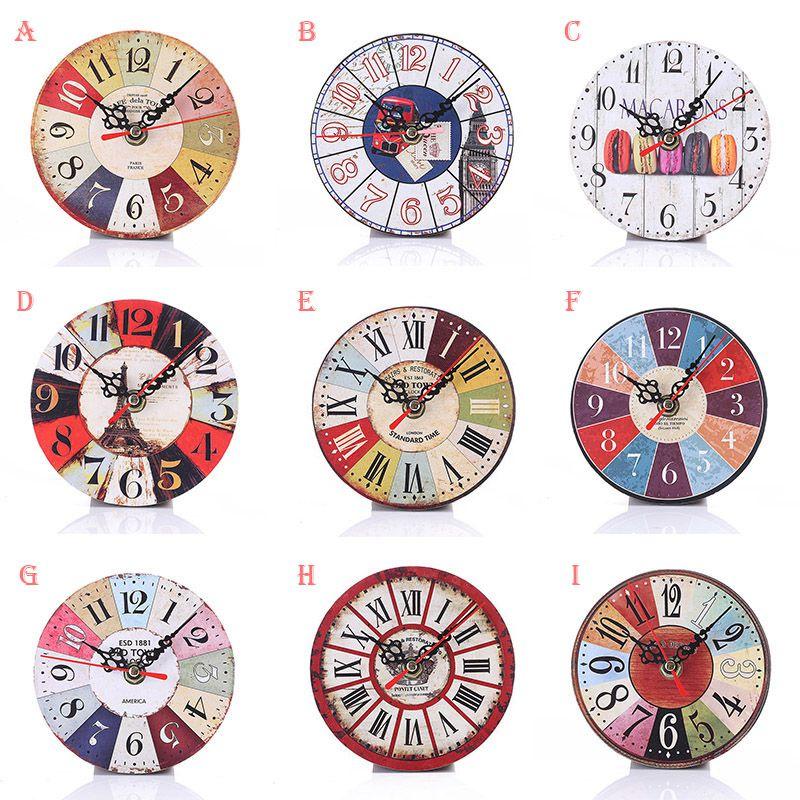 ساعة حائط خشبية مستديرة أنيقة بتصميم كلاسيكي للفواكه والنبيذ والخبز للمنزل والمكتب والبار