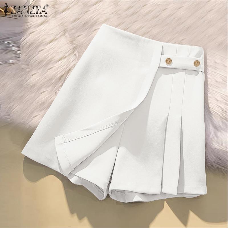 ZANZEA Women Casual Solid Color Loose Summer Shorts