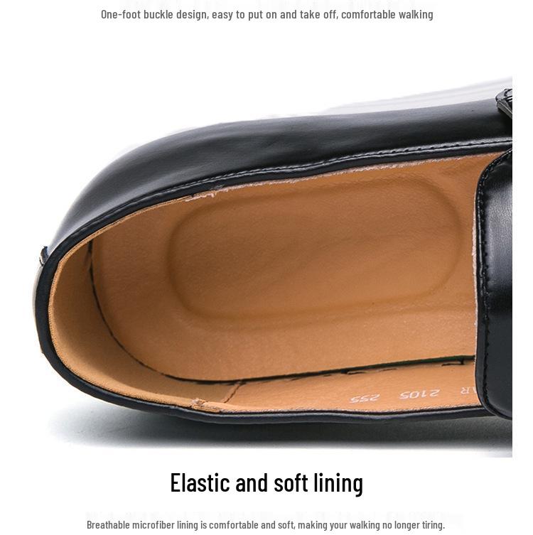 2023 Men's Plus-Size Double Buckle Casual Loafers, Low Top British Style