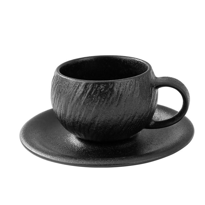 Retro Stone Spherical Ceramic Coffee Cup Italian Simple Latte Flower Ceramic Mug Home Egg-shaped Cup Table Decoration Drinkware