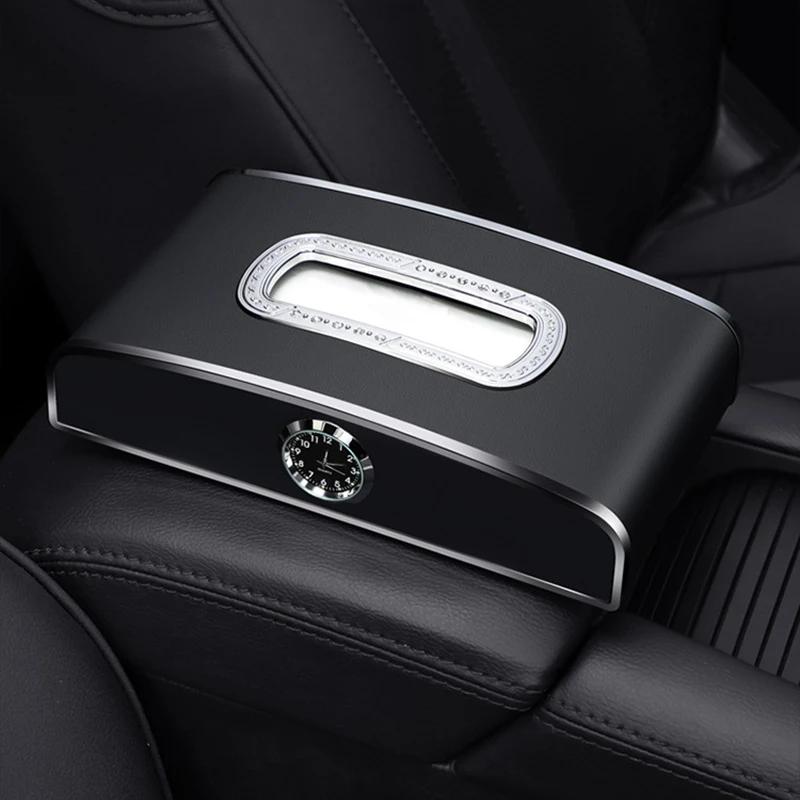 Car tissue box, high-end armrest box, hanging style, high-end creative car tissue box, interior supplies, high-end red