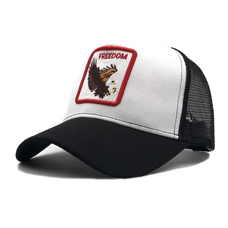 Spring And Summer Baseball Net Hat Animal Patch Color Matching Cap Embroidery Men And Women Fashion Personality