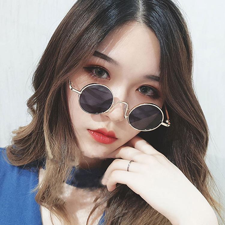 Women's 2022 Retro Korean Style Metal Round Sunglasses - Small Face, Internet Celebrity Fashion