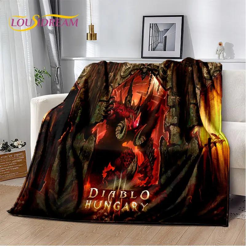 3D-Diablo-Game-Gamer-Cartoon-Decke aus weichem Plüsch, Flanelldecke, Überwurfdecke für Wohnzimmer, Schlafzimmer, Bett, Sofa, Picknickdecke, Kinder