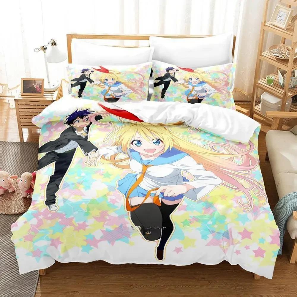 Comfortable Anime Print Bedding Set With Duvet Cover And Pillowcases Single Twin Full Queen King Sizes For Adults And Kids