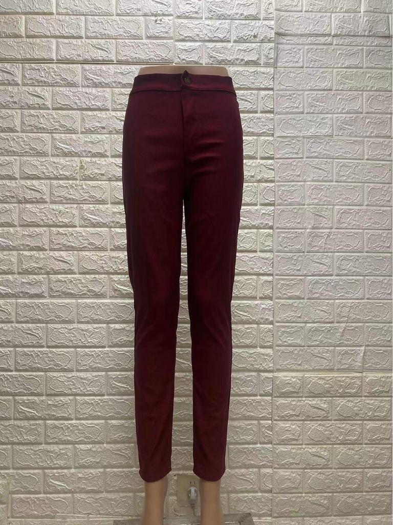 Pantalon décontracté ajusté et élastique couleur bonbon
